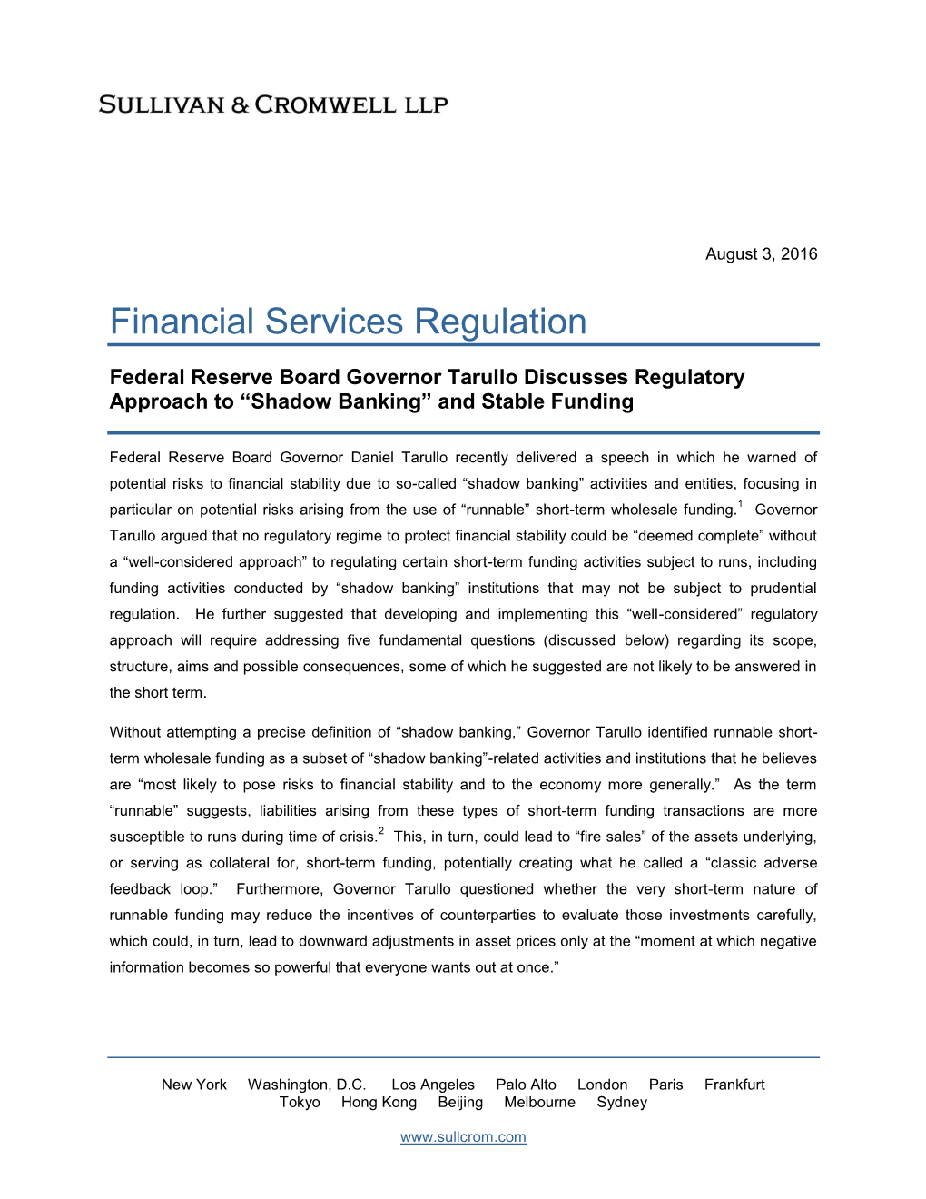 Financial Services Regulation