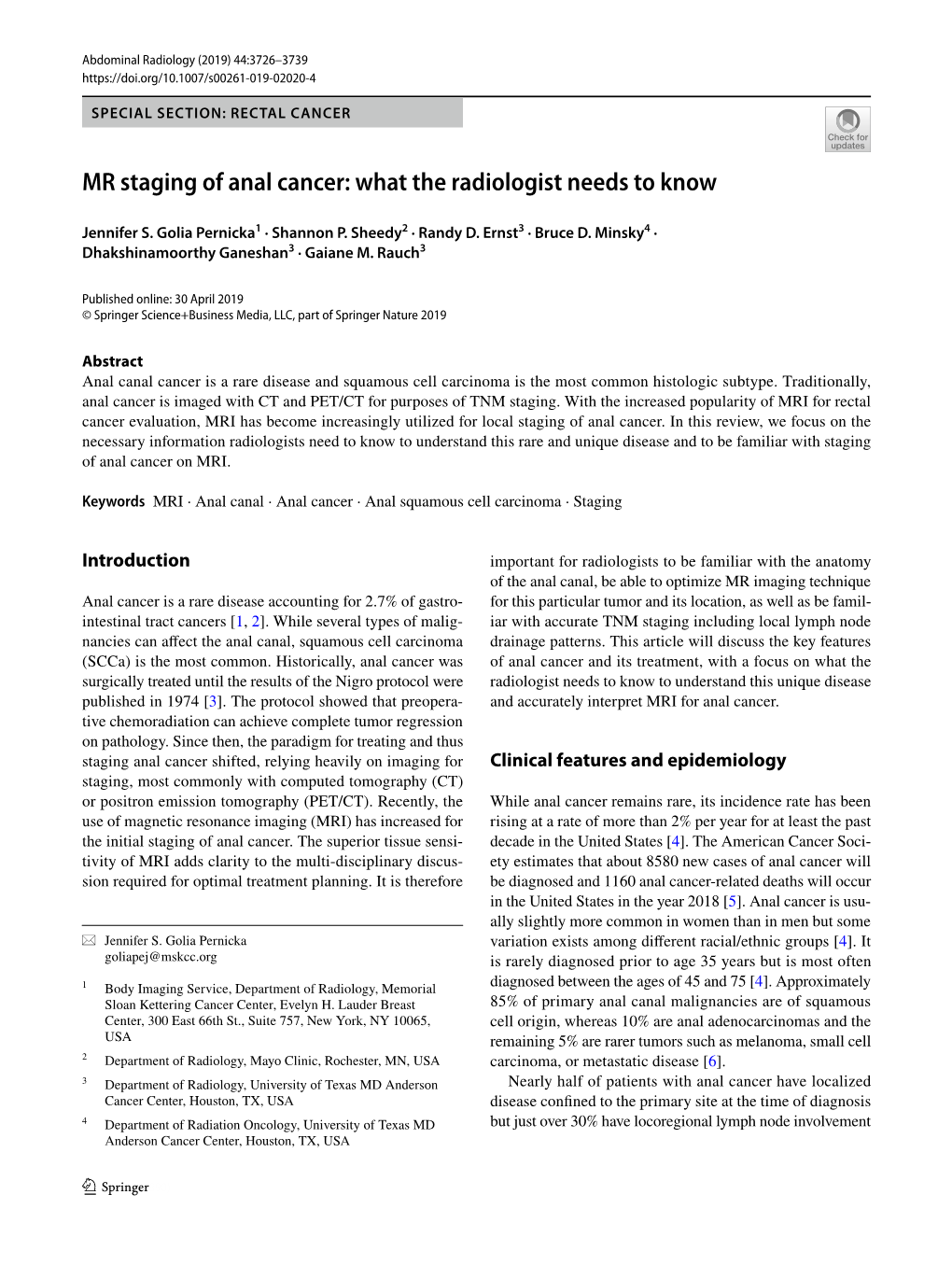 MR Staging of Anal Cancer: What the Radiologist Needs to Know