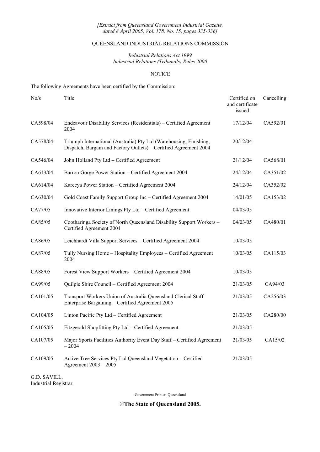 Queensland Industrial Relations Commission s4