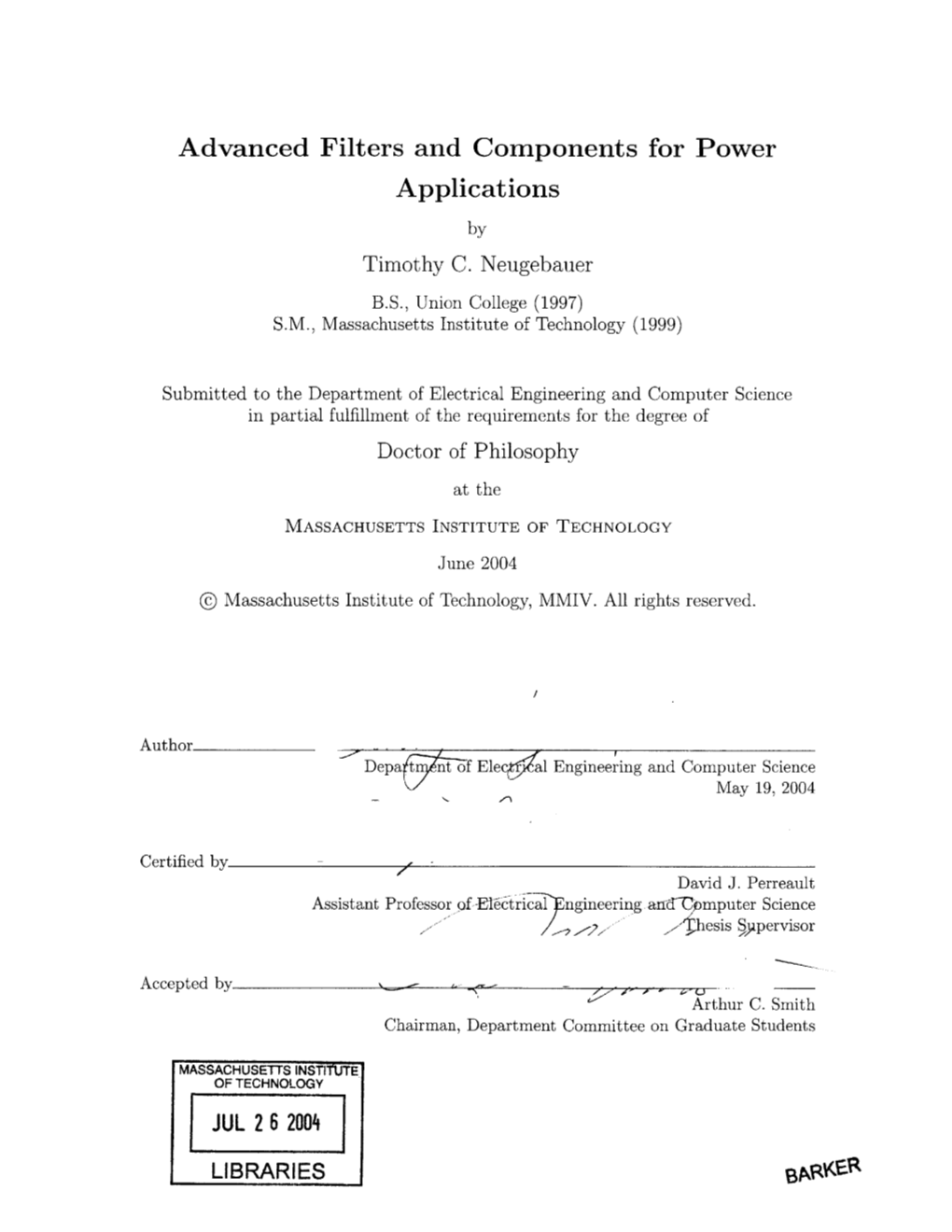 Advanced Filters and Components for Power Applications