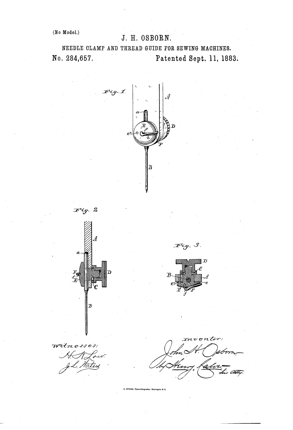 J. H. Osborn. Needle Clamp and Thread Guide for Sewing Machines