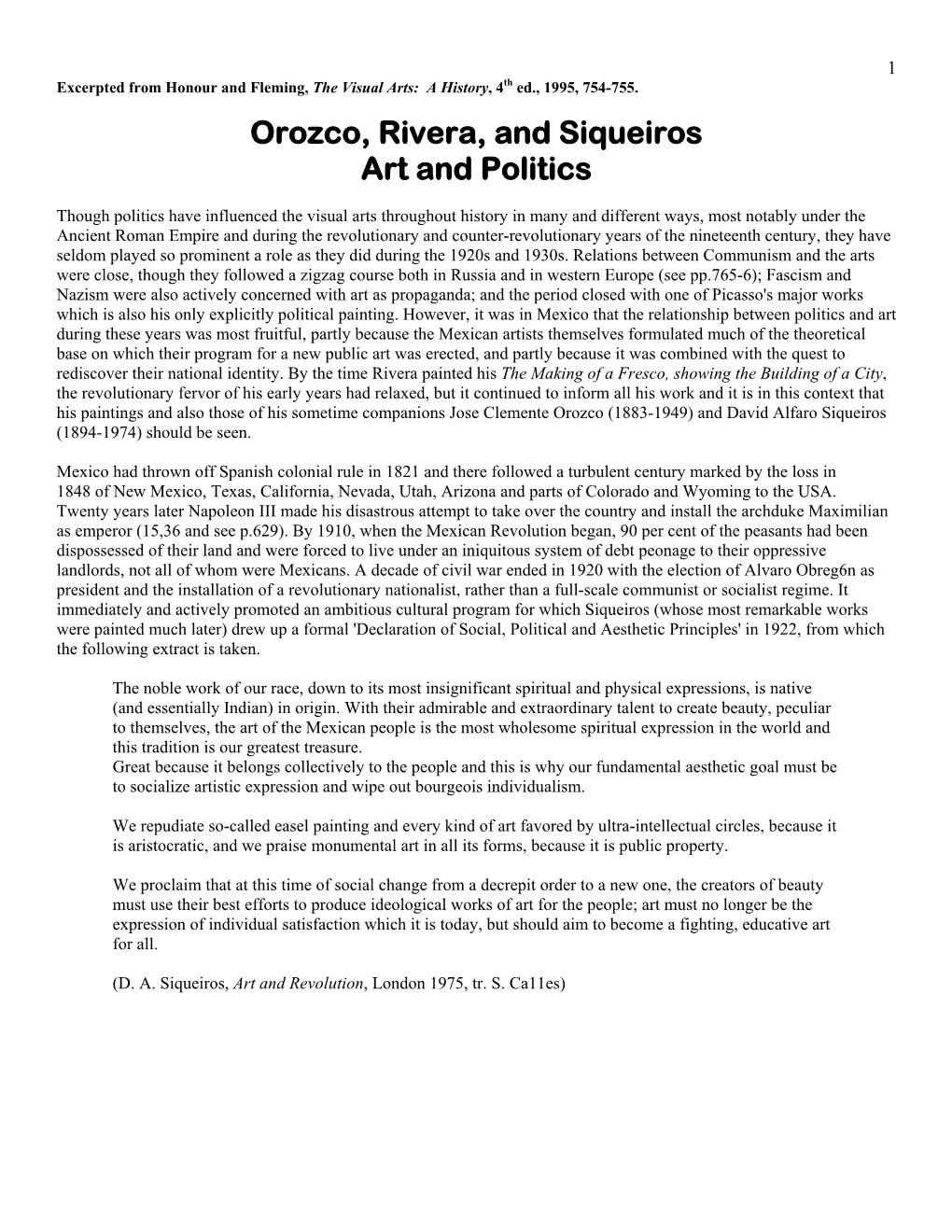 Orozco, Rivera, and Siqueiros Art and Politics