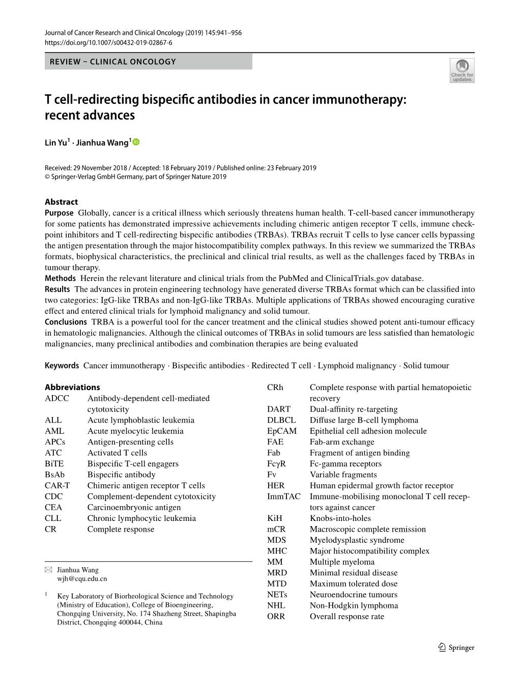 T Cell-Redirecting Bispecific Antibodies in Cancer Immunotherapy: Recent Advances