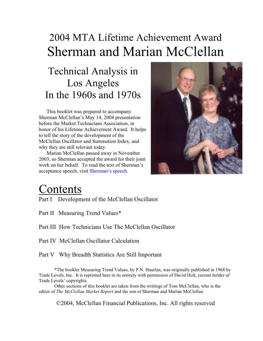 Sherman and Marian Mcclellan