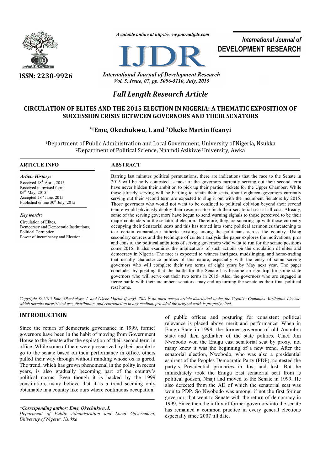 Full Length Research Article DEVELOPMENT RESEARCH