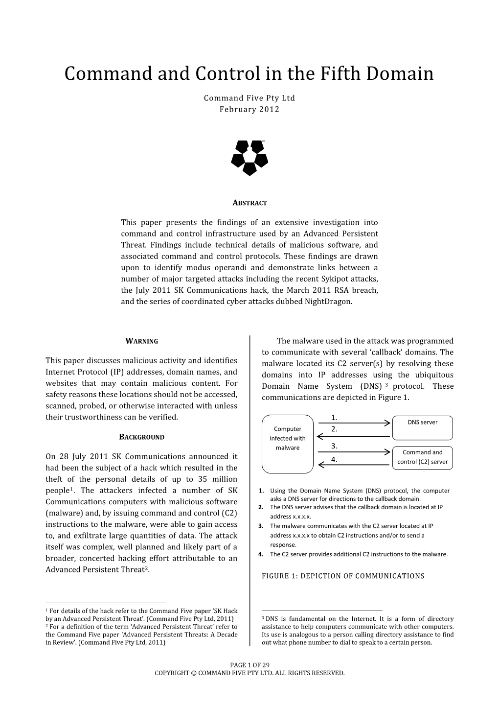 Command and Control in the Fifth Domain