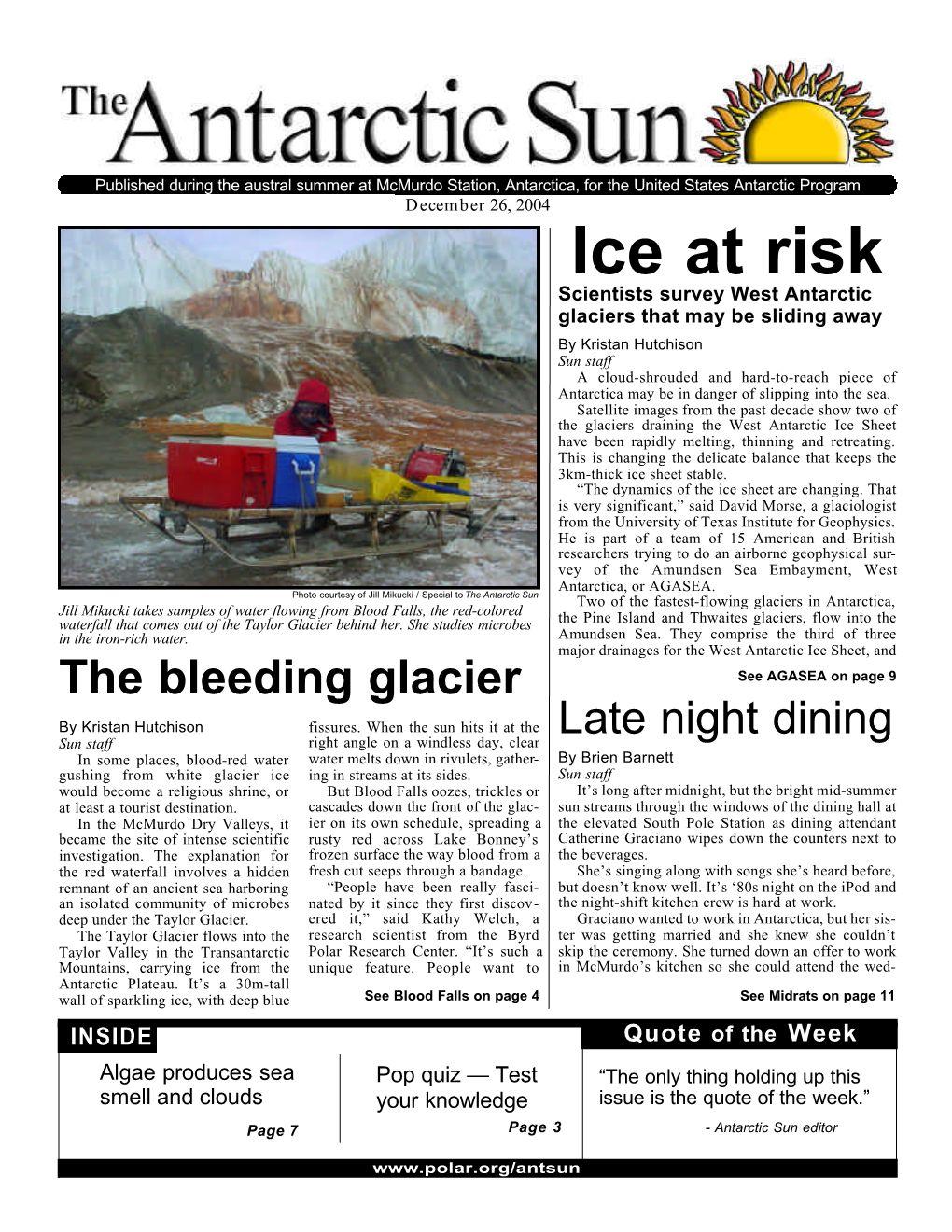 The Antarctic Sun, December 26, 2004
