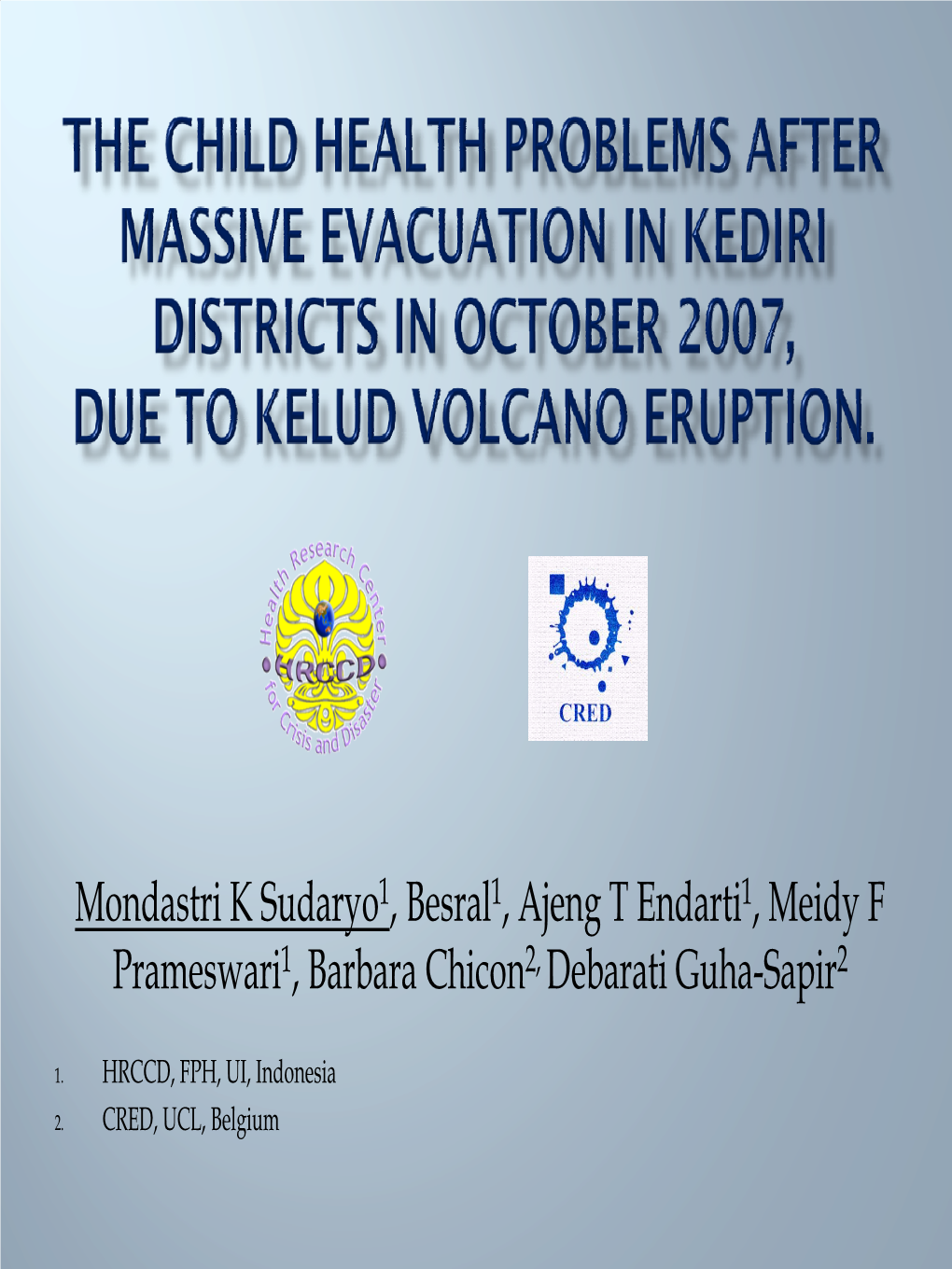 Study of Health Impact Post Kelud Eruption in East Java