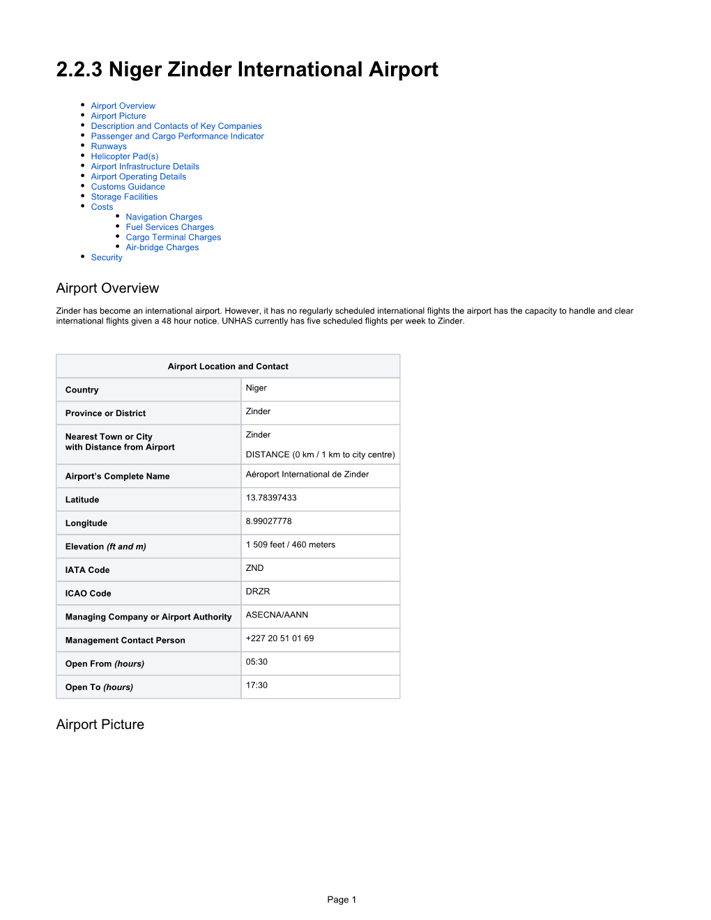 2.2.3 Niger Zinder International Airport
