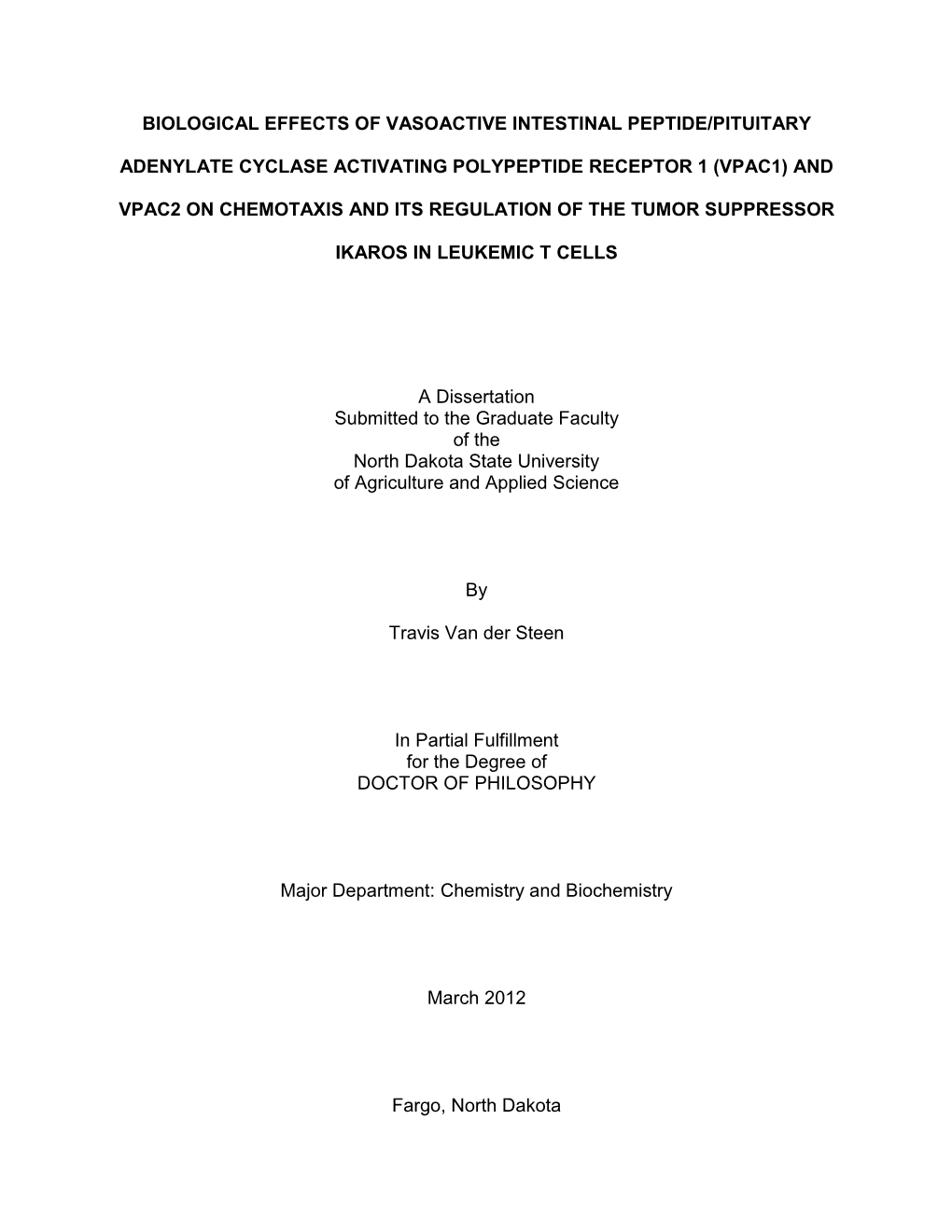 Biological Effects of Vasoactive Intestinal Peptide/Pituitary