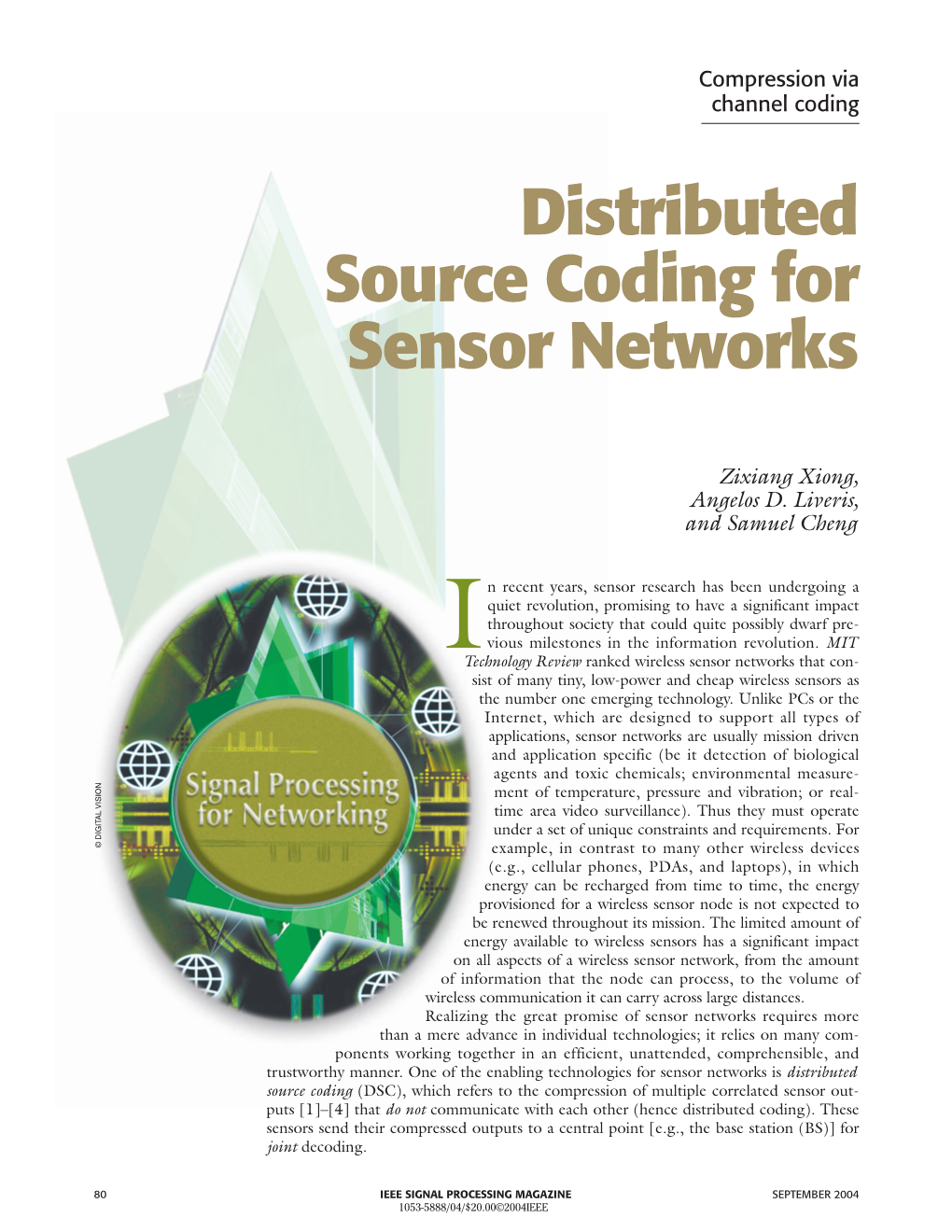 Distributed Source Coding for Sensor Networks