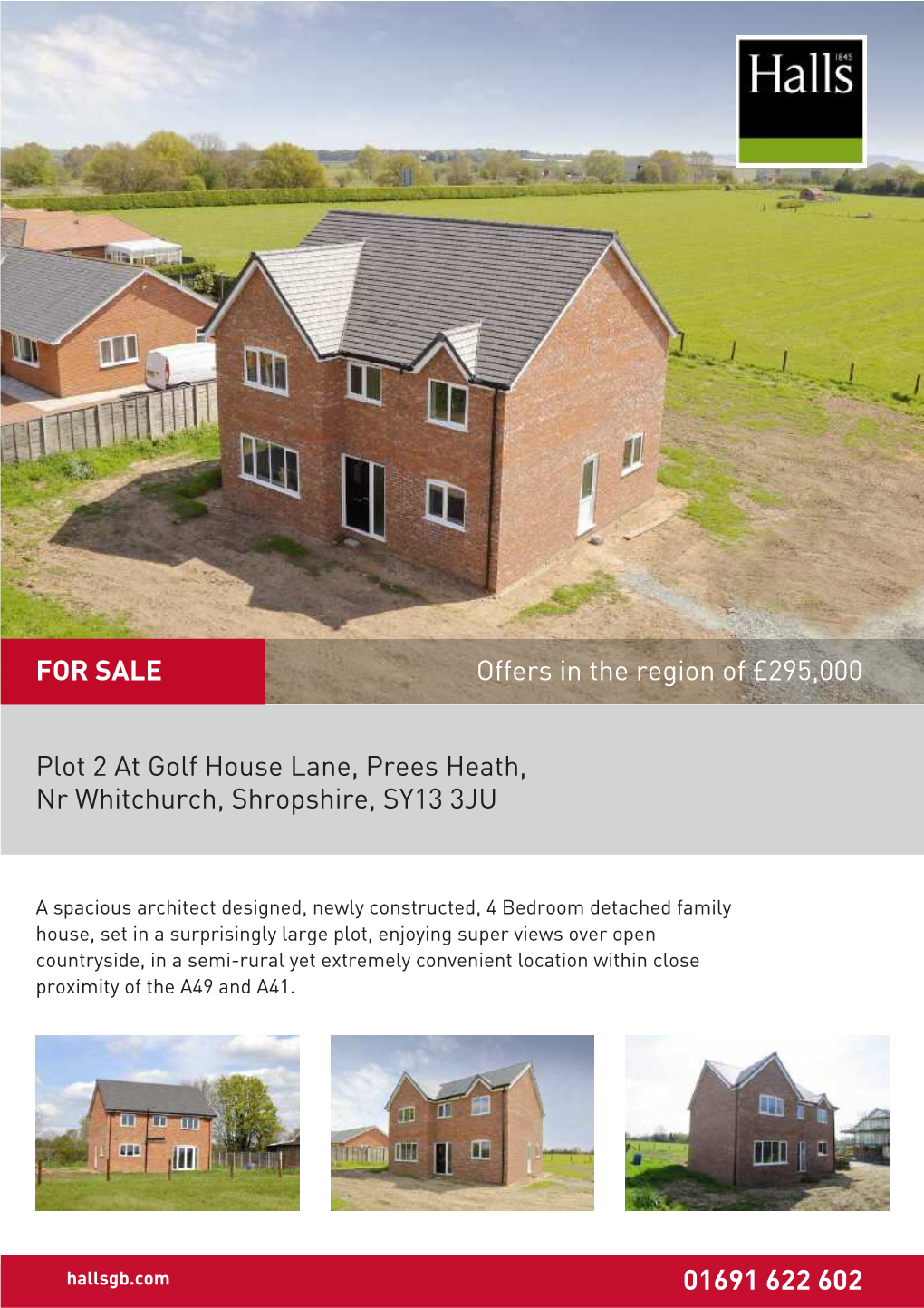 Plot 2 at Golf House Lane, Prees Heath, Nr Whitchurch, Shropshire, SY13 3JU