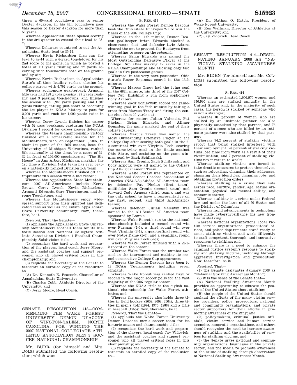 Congressional Record—Senate S15923