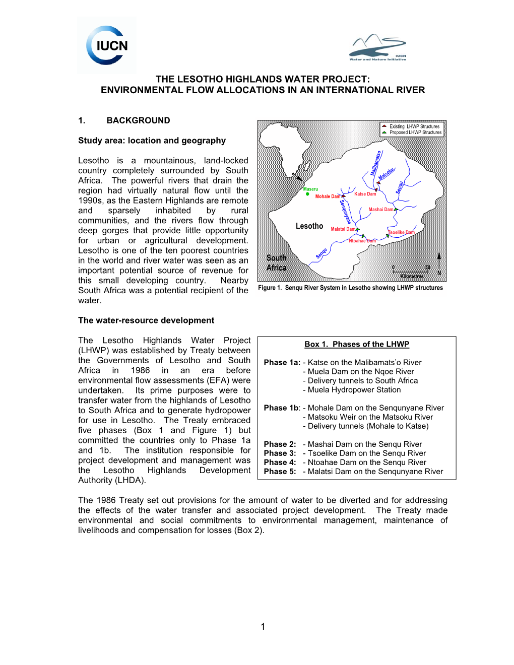 1 the Lesotho Highlands Water Project