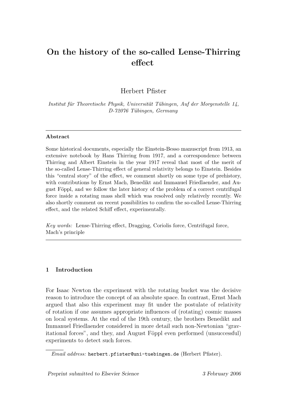 On the History of the So-Called Lense-Thirring Effect