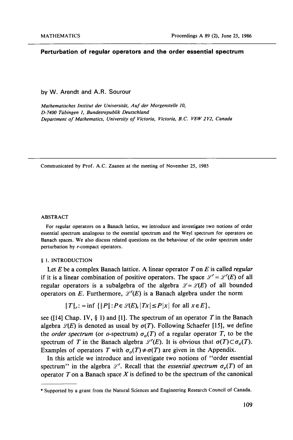 Perturbation of Regular Operators and the Order Essential Spectrum