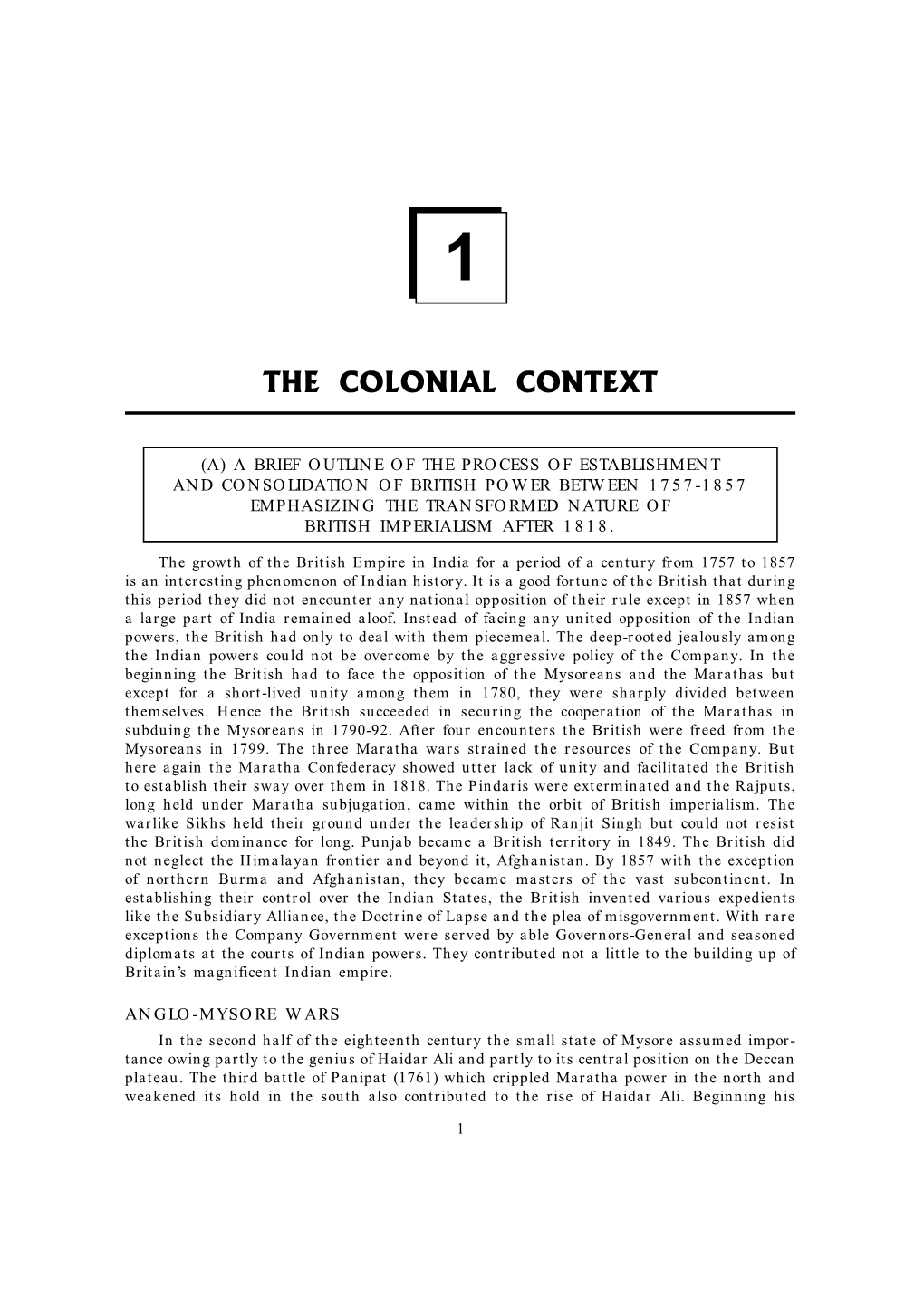 The Colonial Context