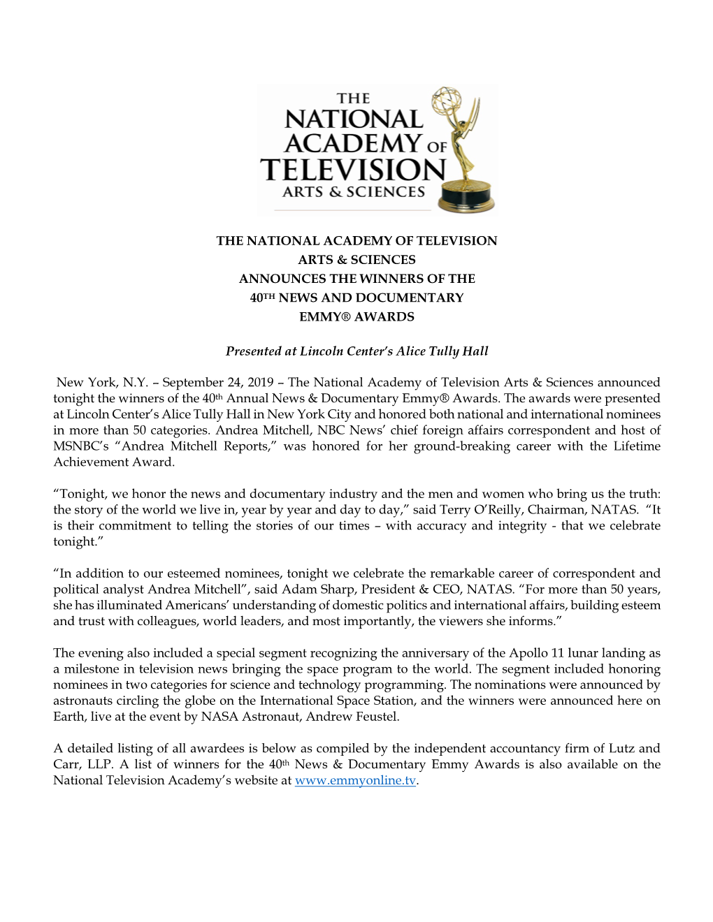 The National Academy of Television Arts & Sciences