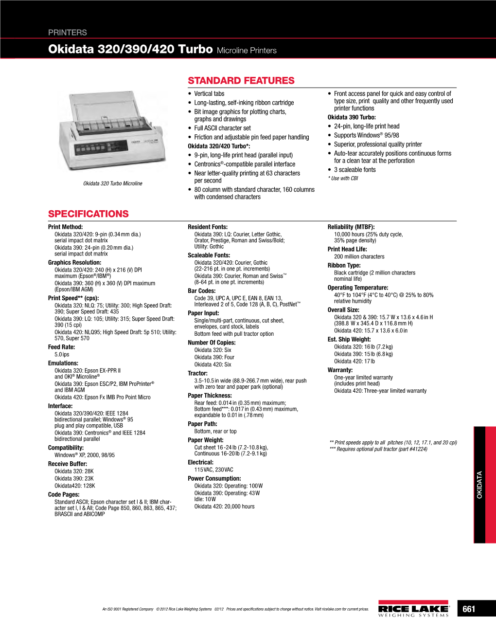 Okidata 320/390/420 Turbo Microline Printers