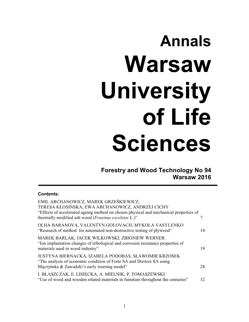 Warsaw University of Life Sciences