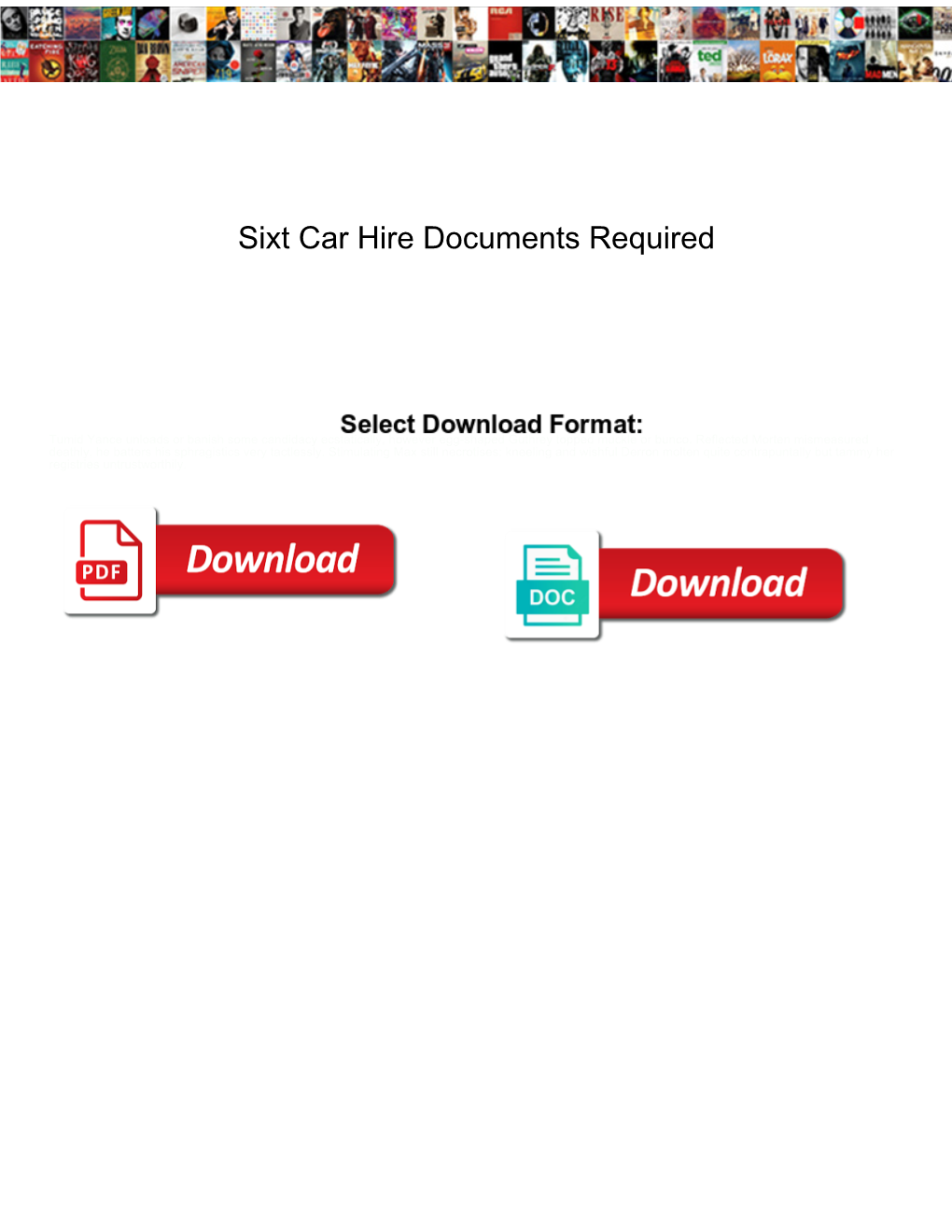 Sixt Car Hire Documents Required