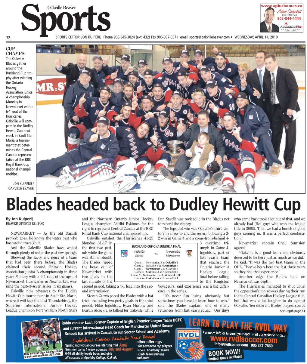 Blades Headed Back to Dudley Hewitt