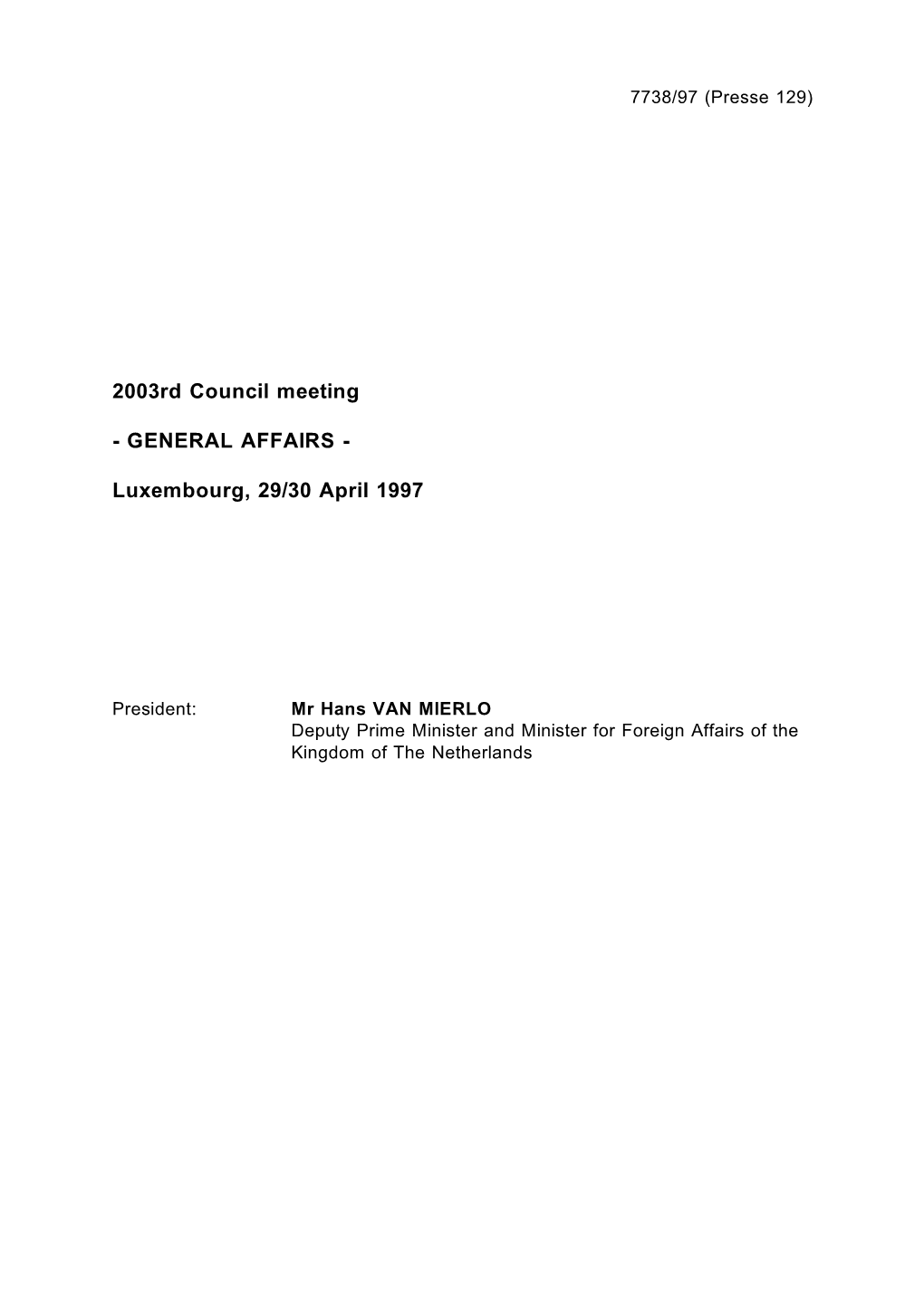 2003Rd Council Meeting
