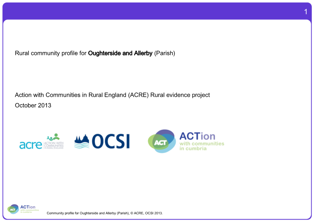 Rural Community Profile for Oughterside and Allerby (Parish)