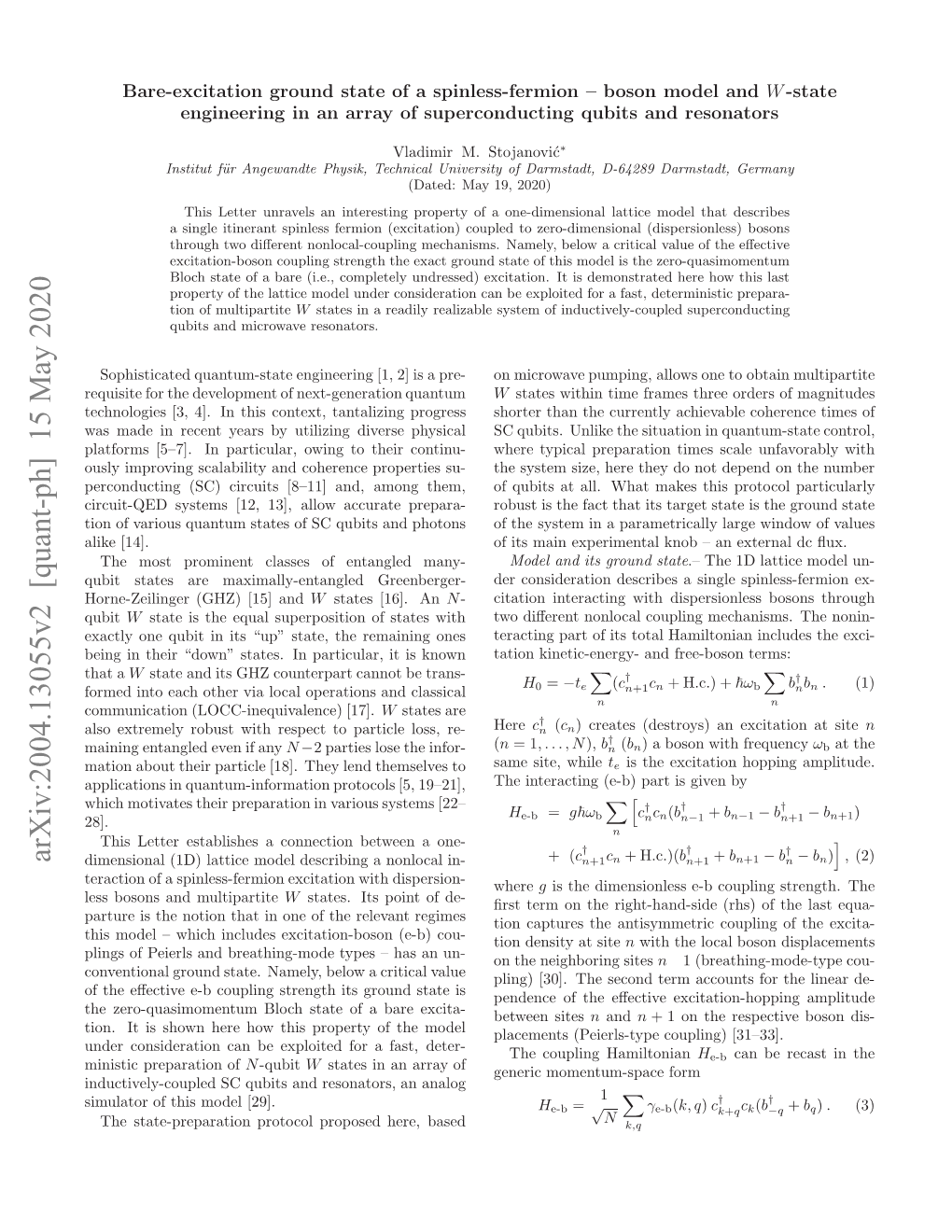 Arxiv:2004.13055V2 [Quant-Ph]