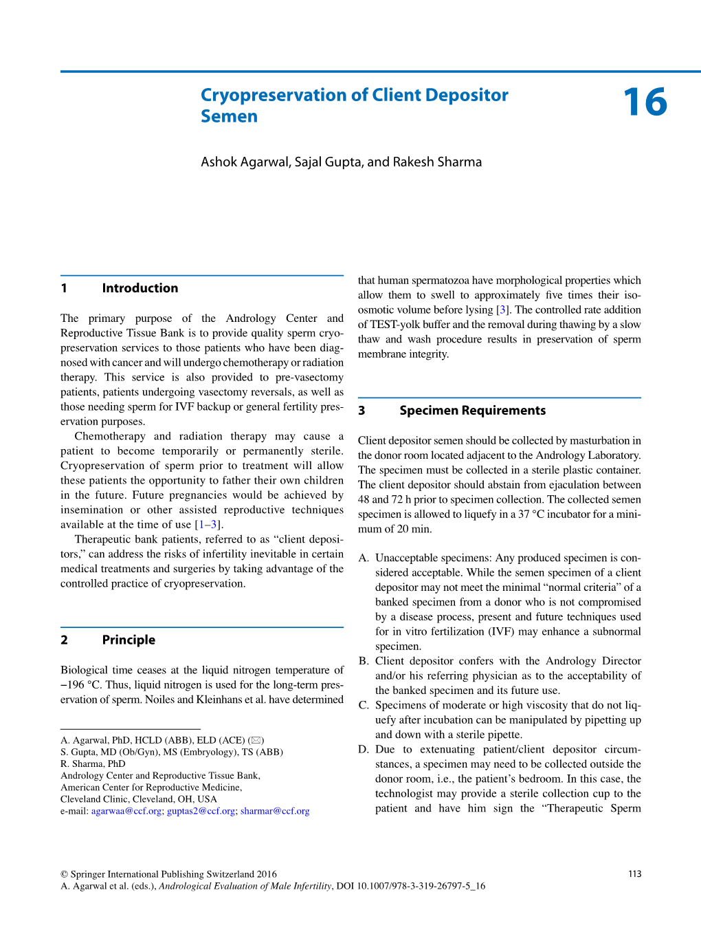 Cryopreservation of Client Depositor Semen 1 6