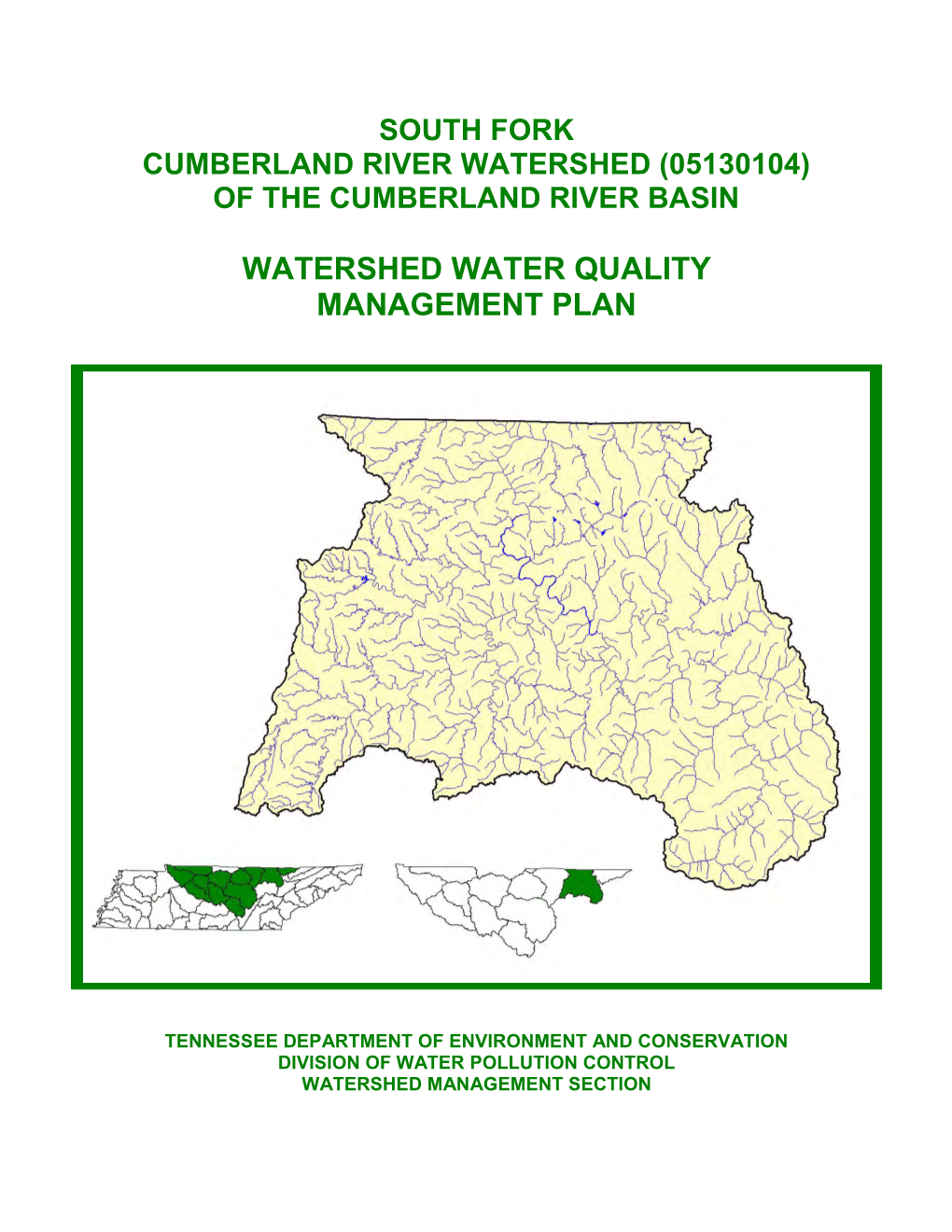 South Fork Cumberland River Watershed (05130104) of the Cumberland River Basin