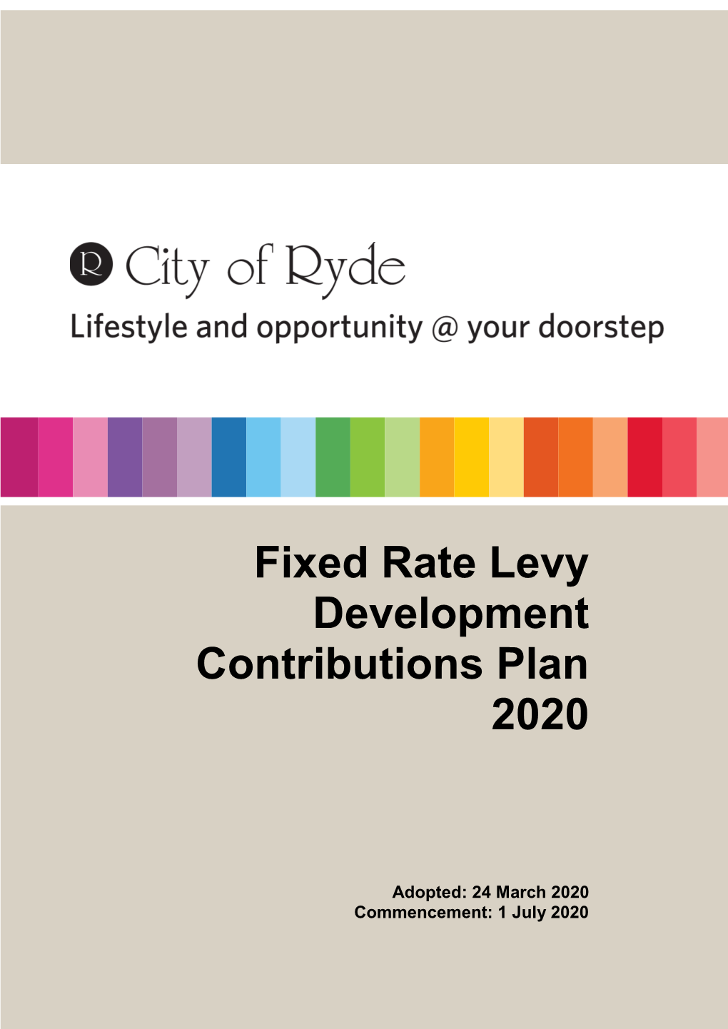 Fixed Rate Levy Development Contributions Plan 2020