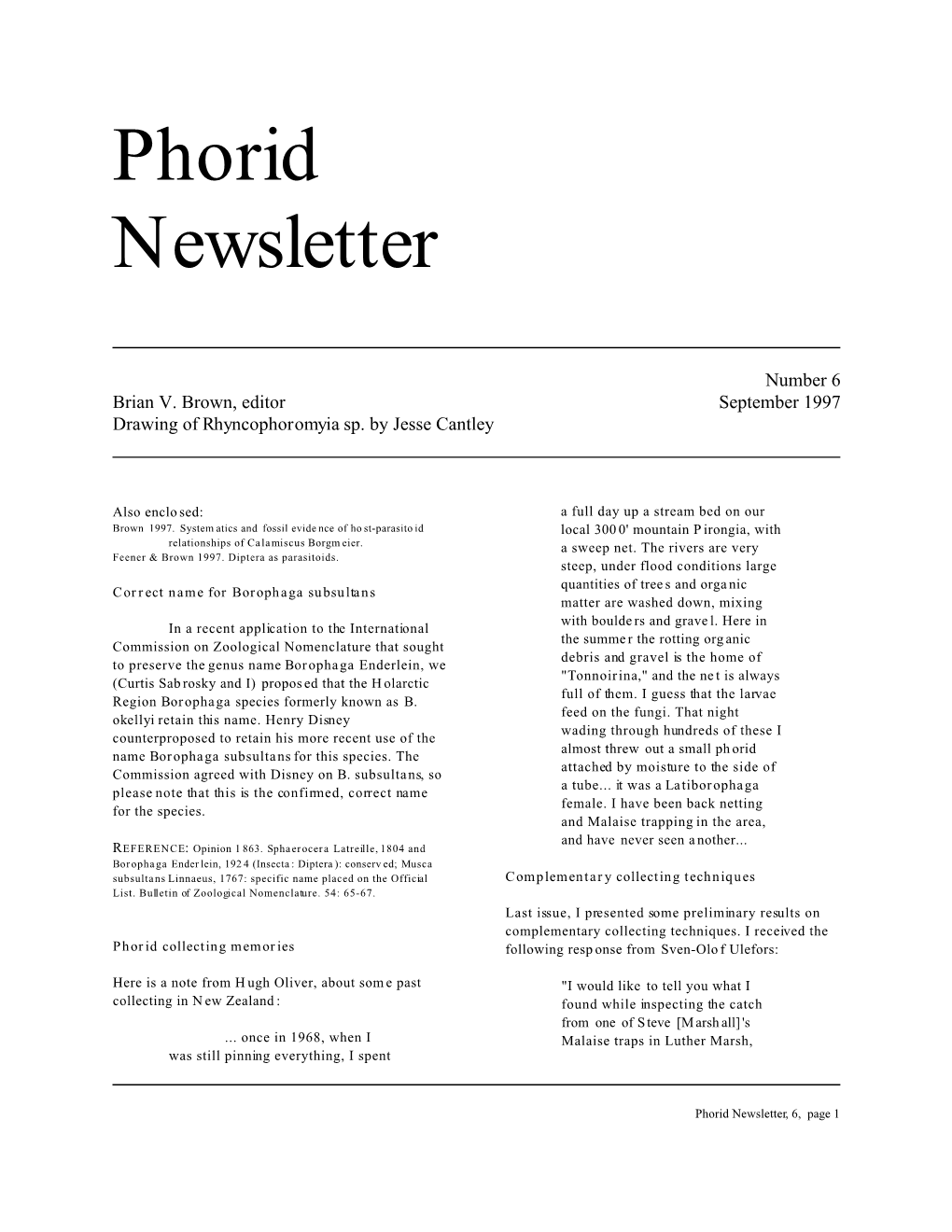 Phorid Newsletter