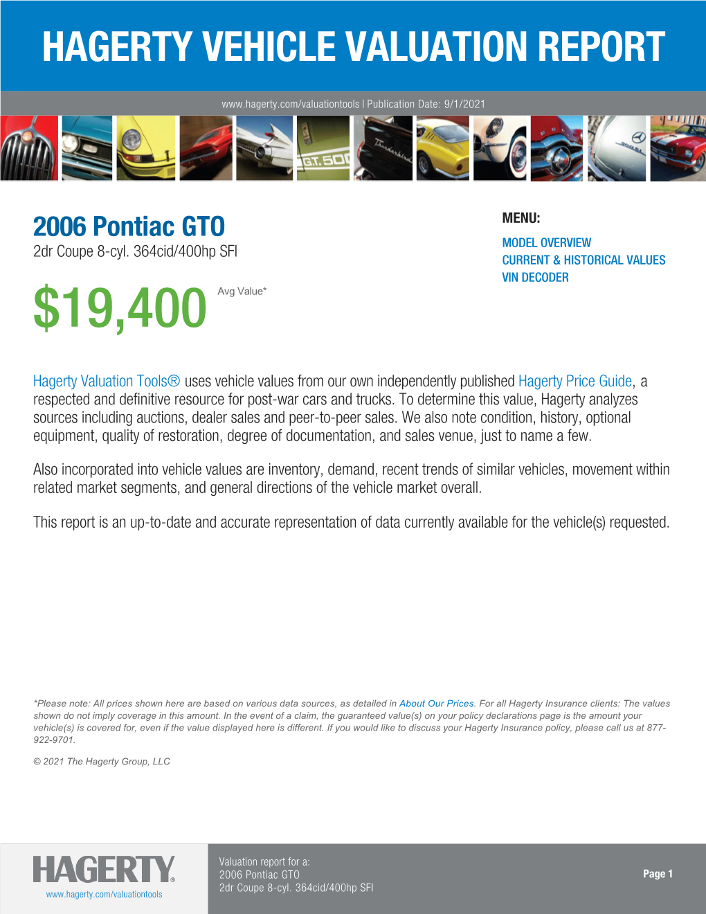 Vehicle Valuation Report