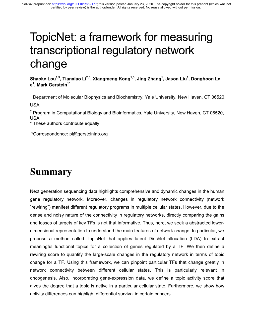 Topicnet: a Framework for Measuring Transcriptional Regulatory Network Change