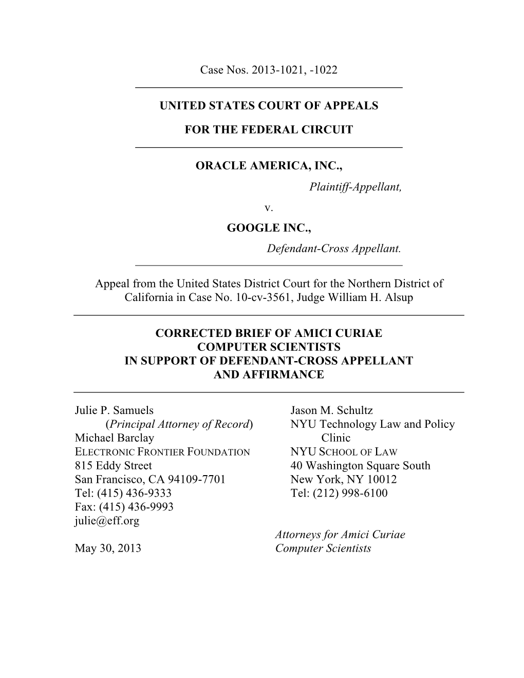 Case Nos. 2013-1021, -1022 UNITED STATES COURT of APPEALS