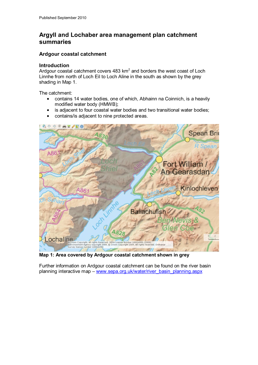 Ardgour Coastal Catchment Summary