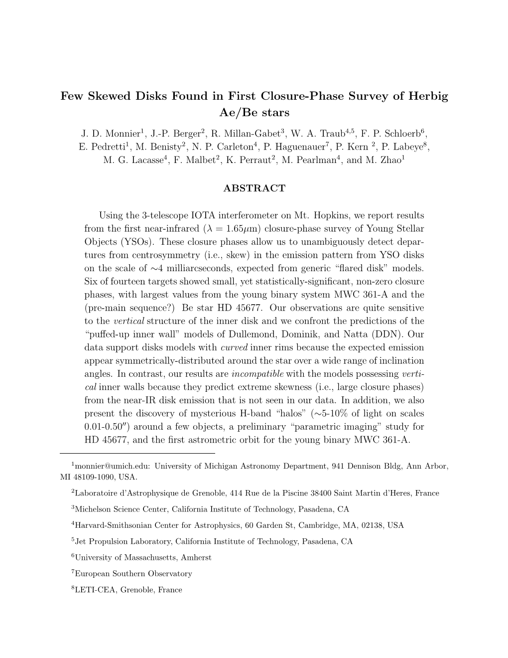 Few Skewed Disks Found in First Closure-Phase Survey of Herbig Ae/Be Stars