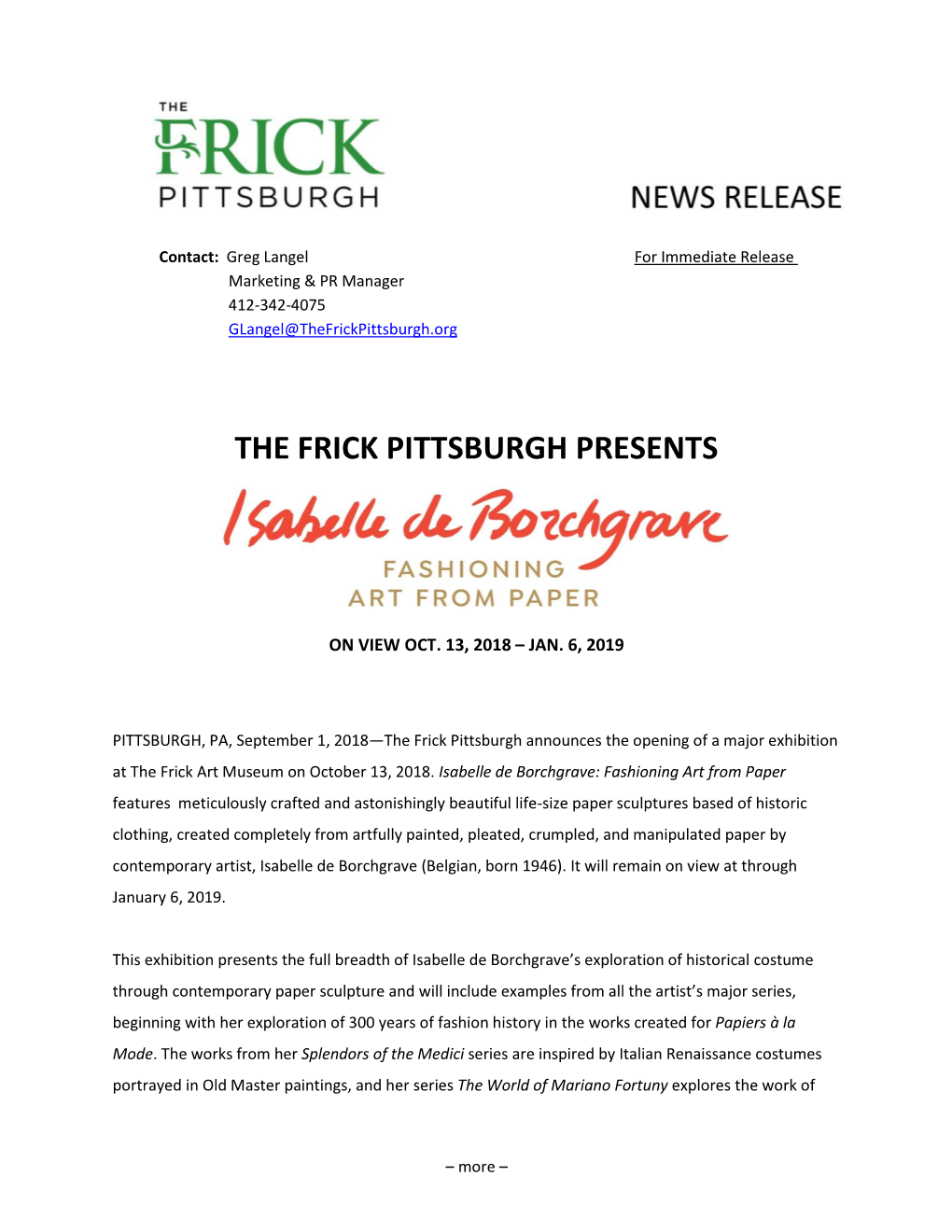 The Frick Pittsburgh Presents