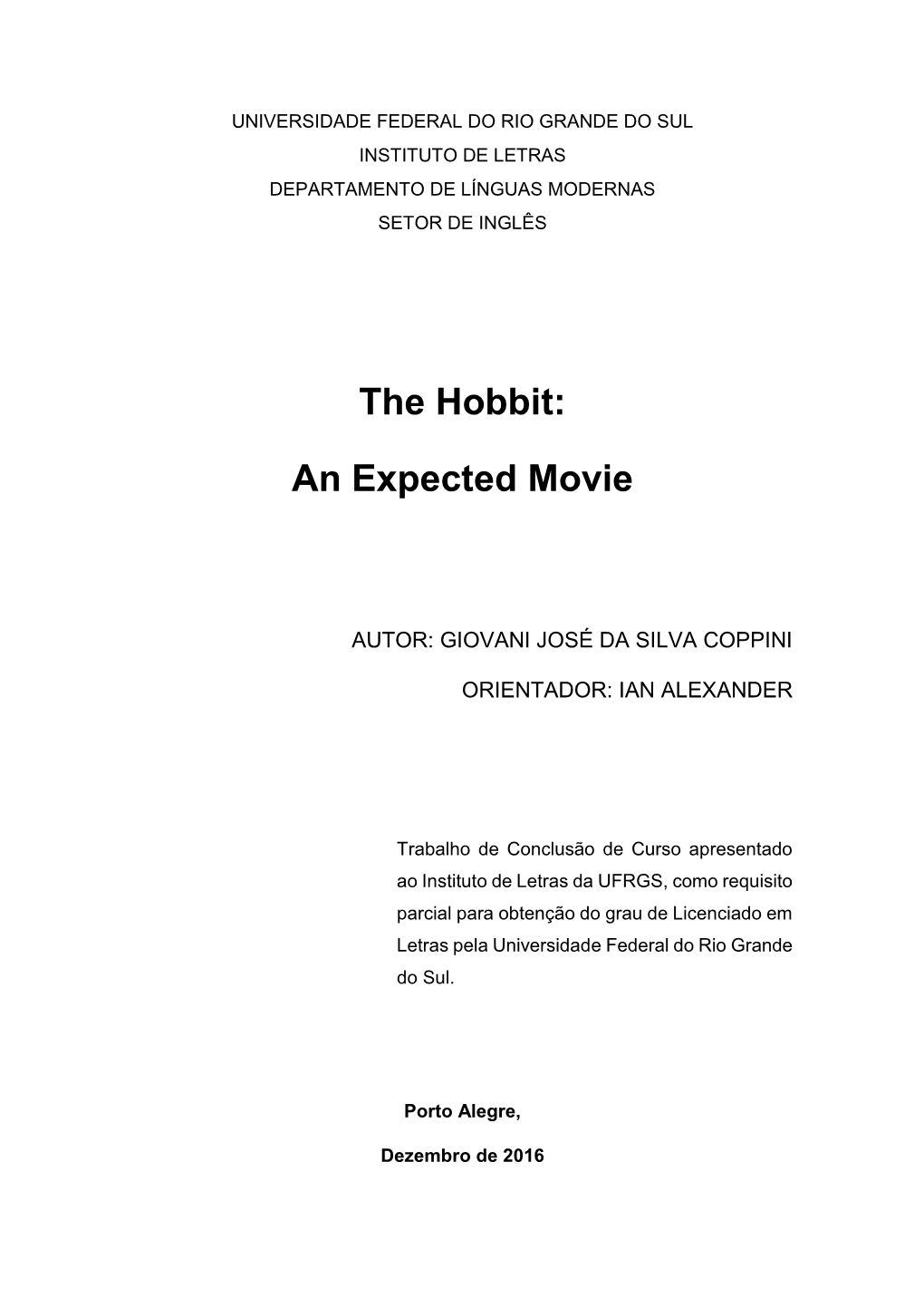The Hobbit: an Expected Movie