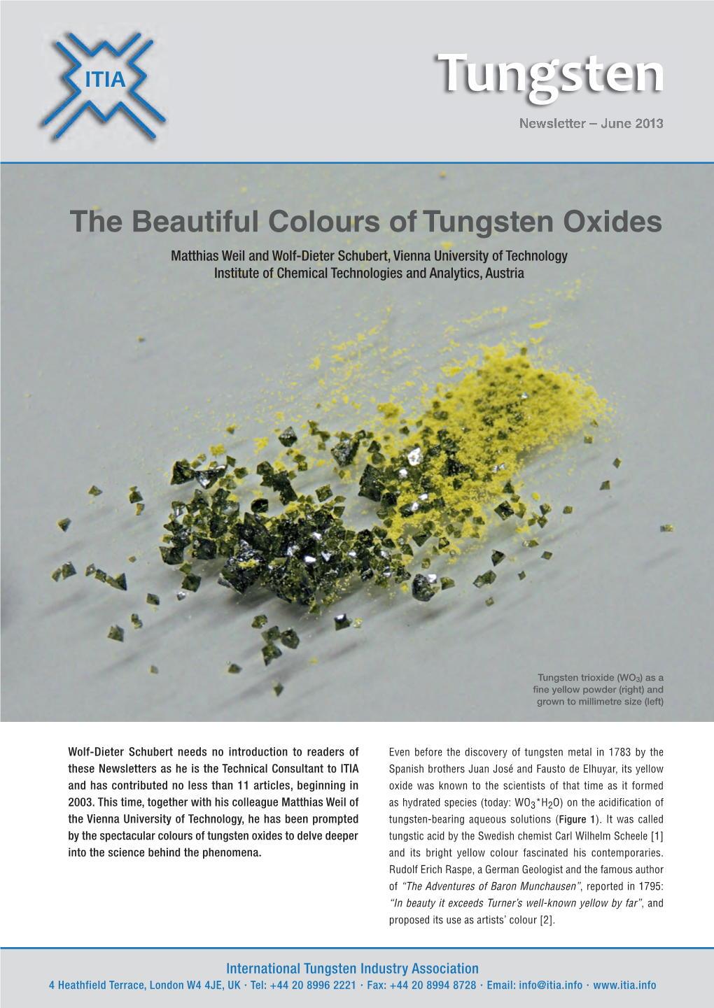 The Beautiful Colours of Tungsten Oxides