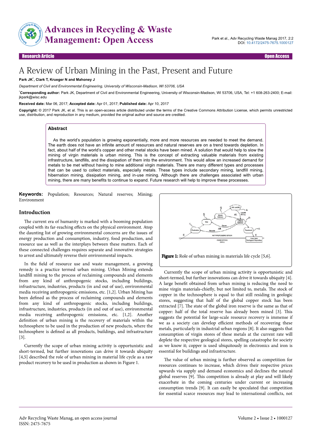 A Review of Urban Mining in the Past, Present and Future