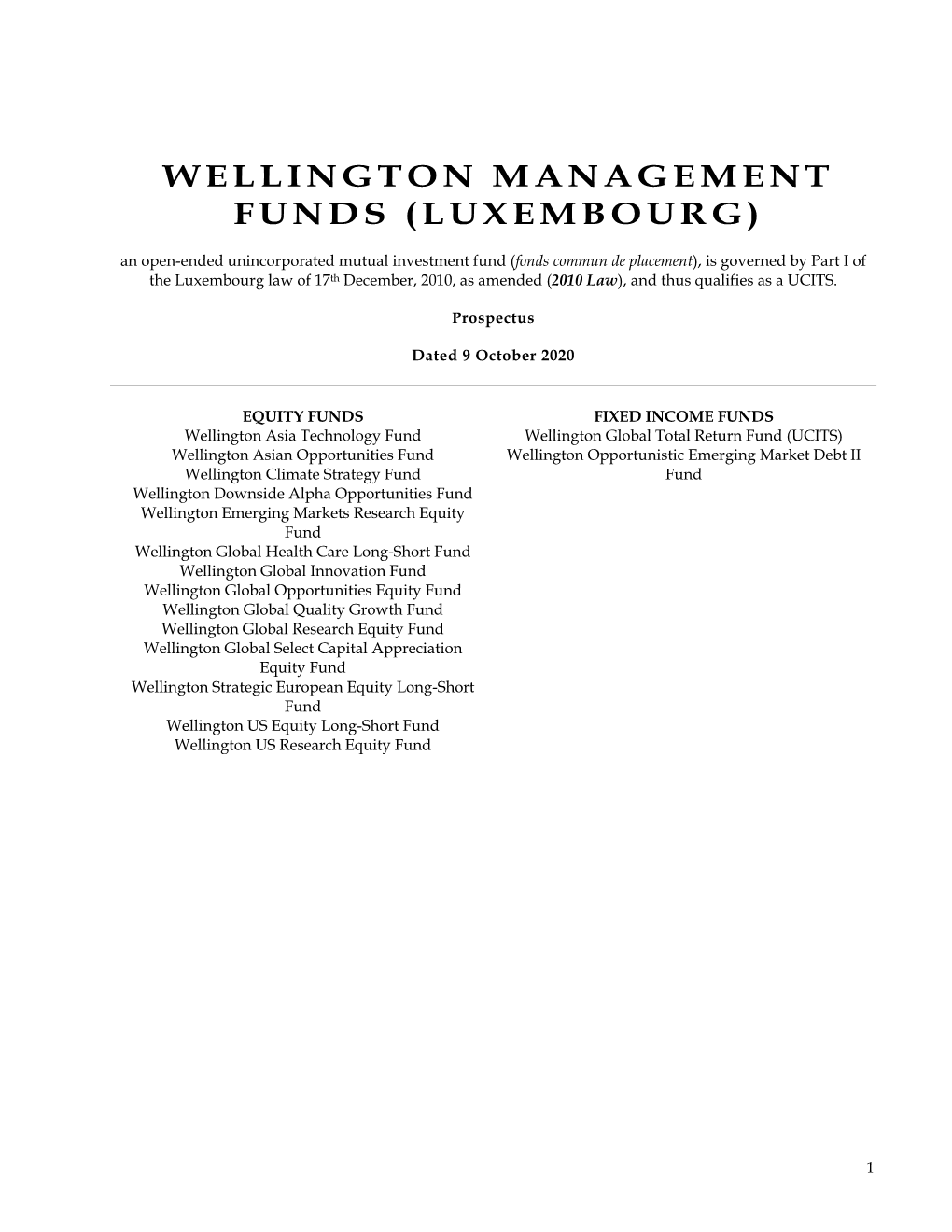 Wellington Management Funds (Luxembourg)