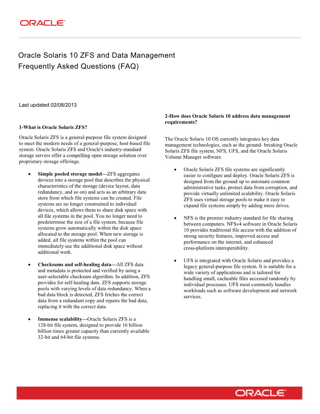 Data Management and Oracle Solaris