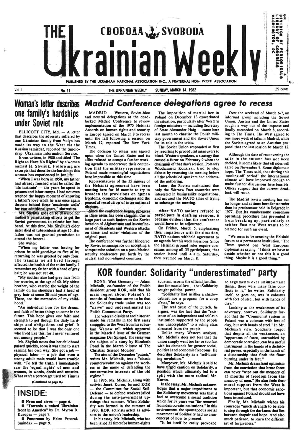 The Ukrainian Weekly 1982, No.11