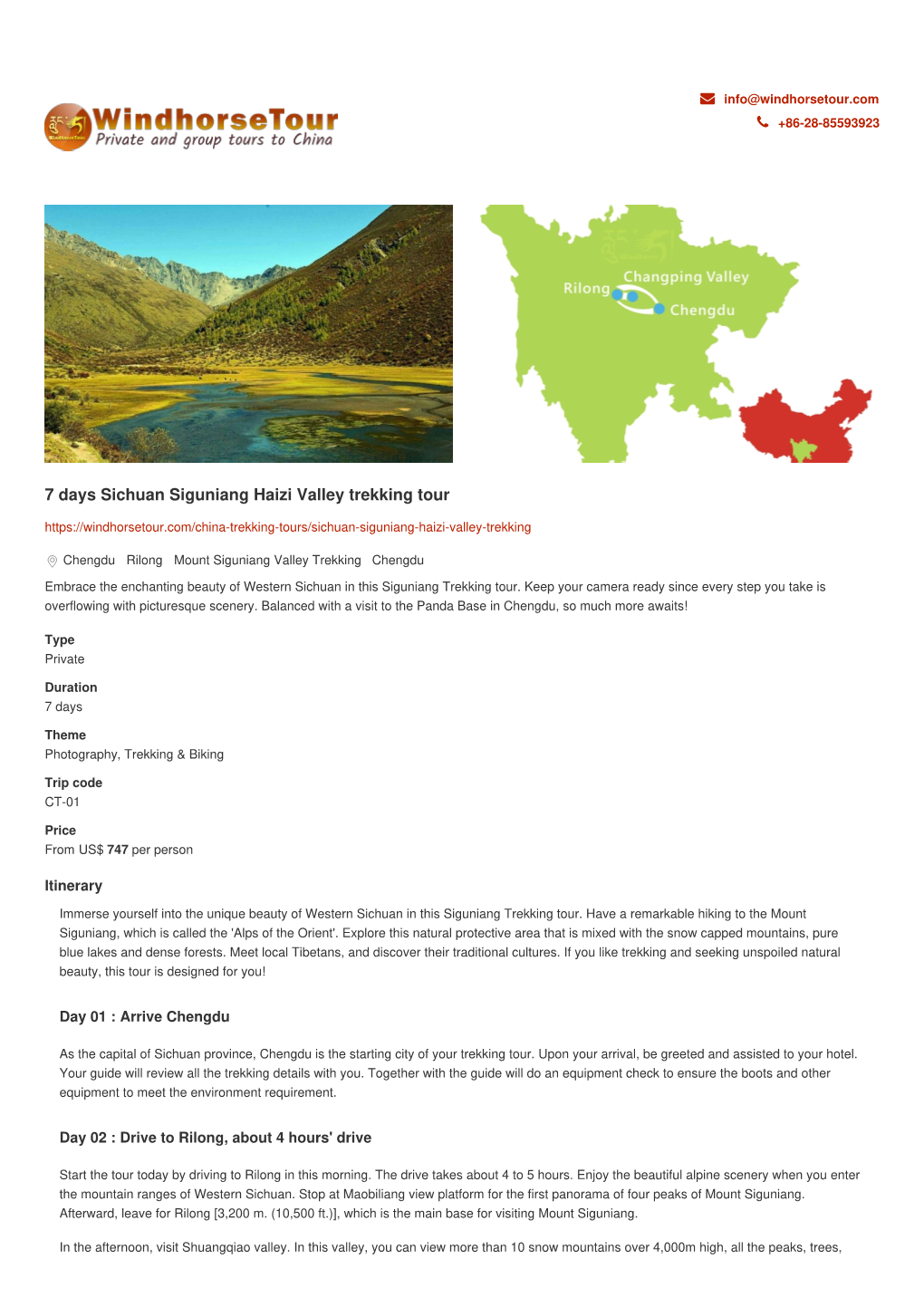 7 Days Sichuan Siguniang Haizi Valley Trekking Tour