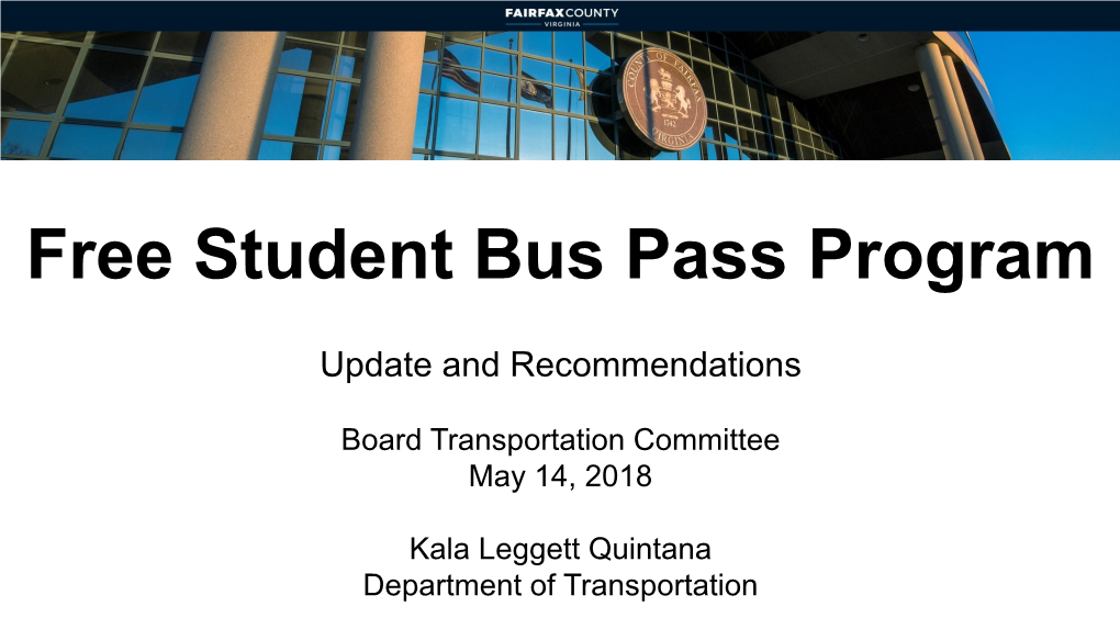 Free Student Bus Pass Program