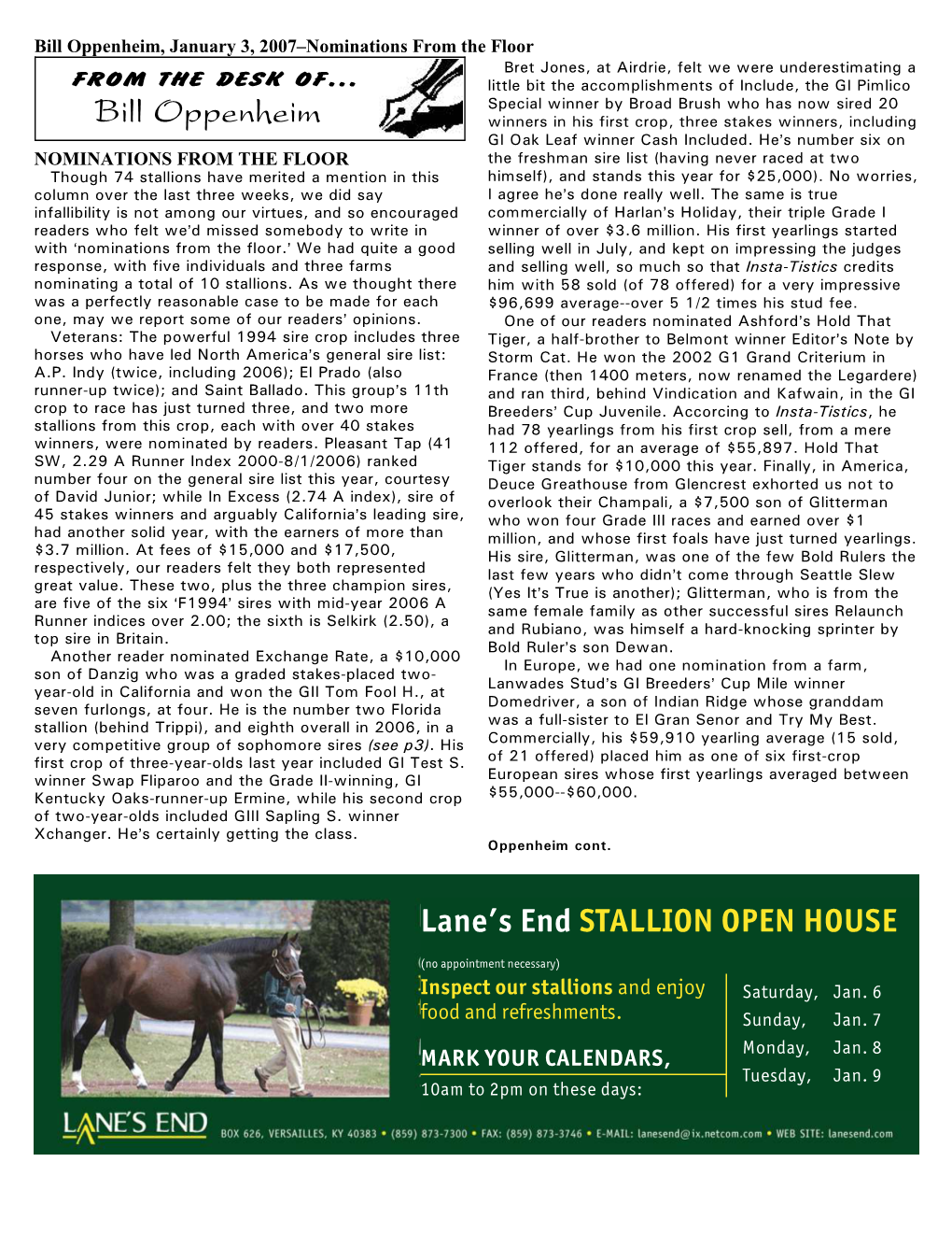 Lane's End STALLION OPEN HOUSE