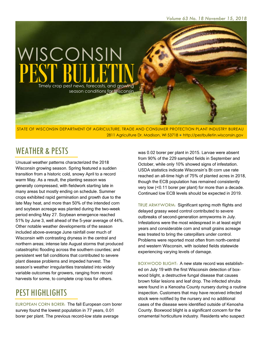 Pest Bulletin Volume 63 No