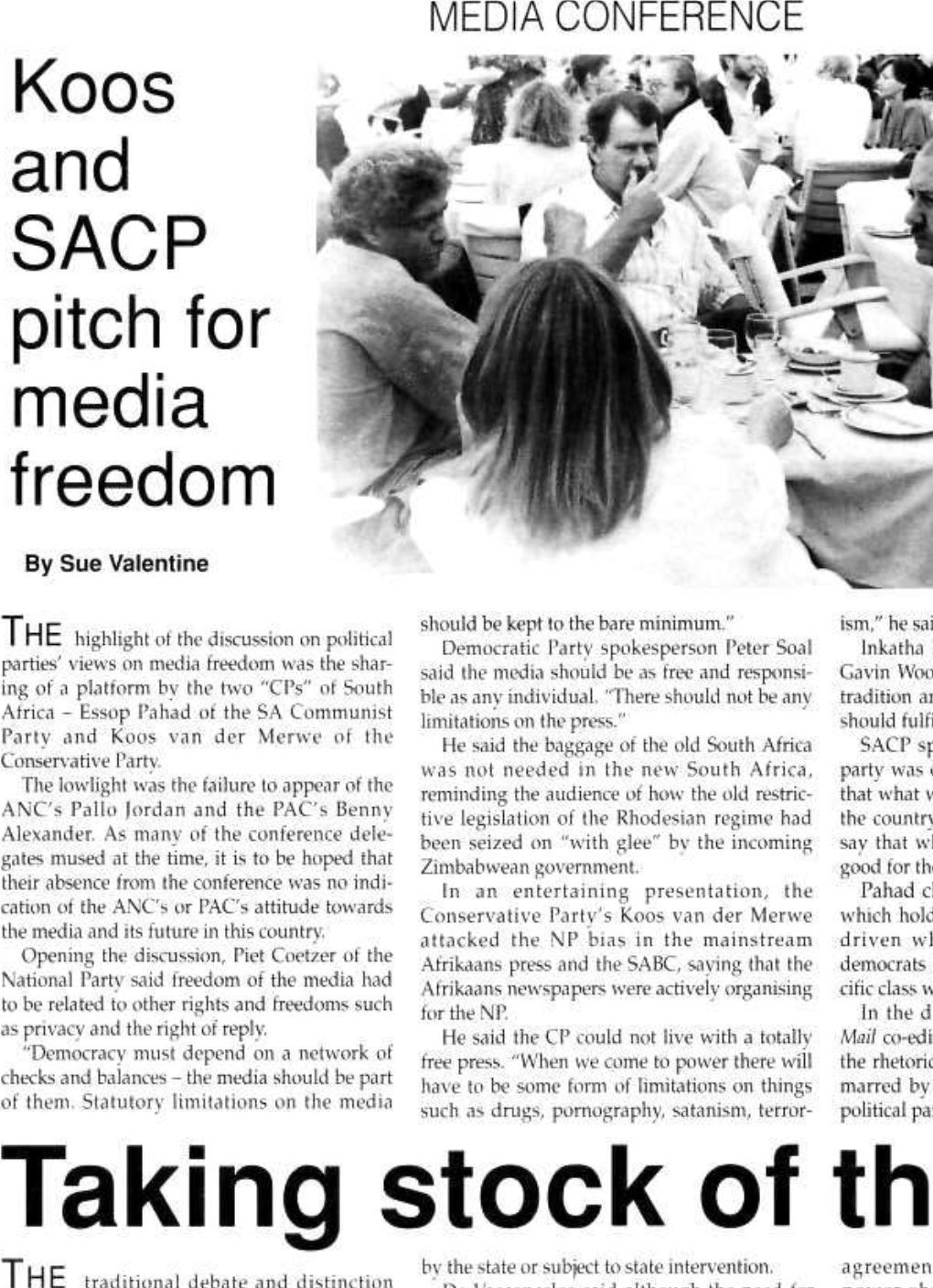 Koos and SACP Pitch for Media Freedom